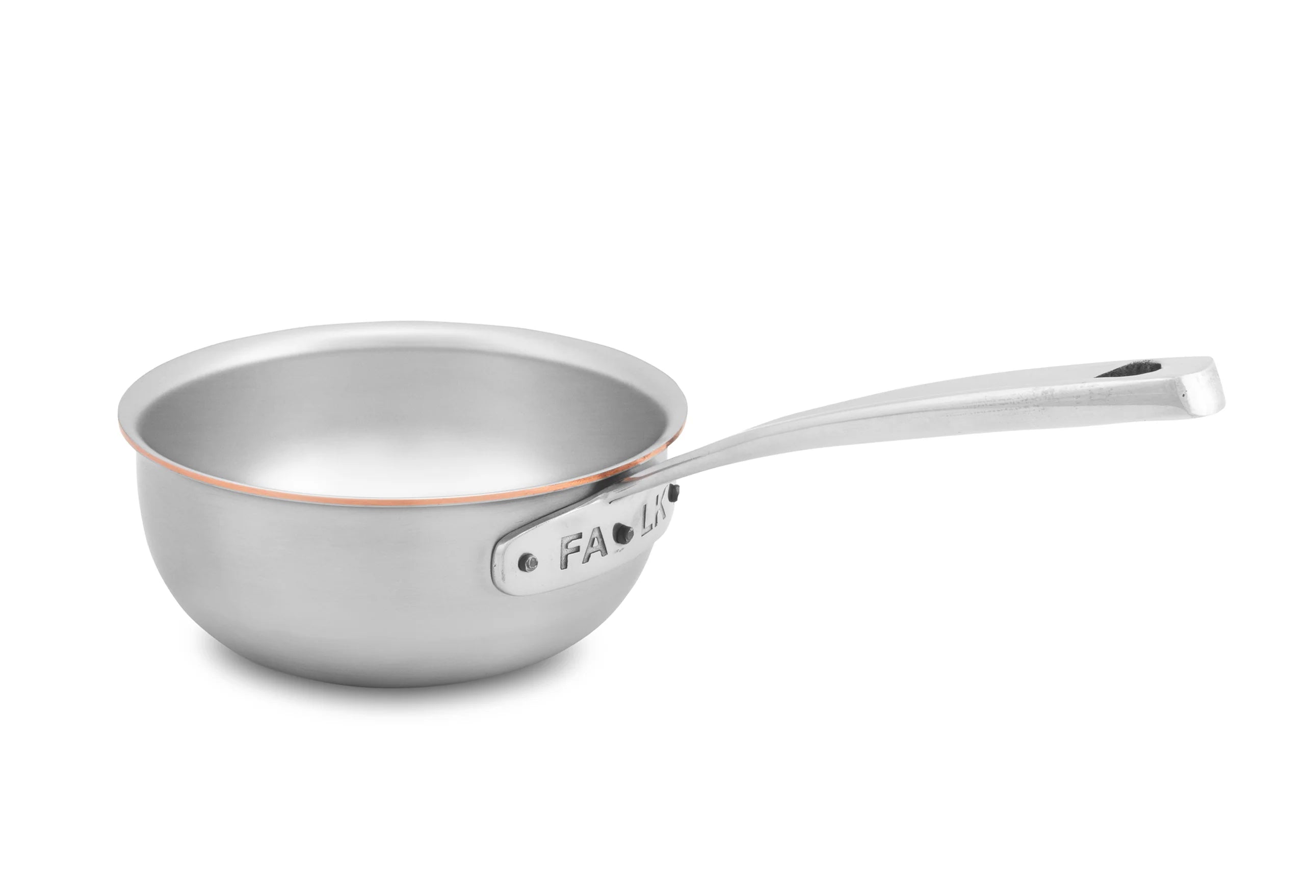 Copper Coeur Saucier - The curved profile of our saucier pan
